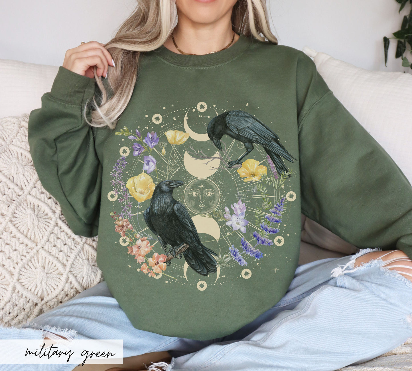 Wildflower Celestial Ravens Crewneck