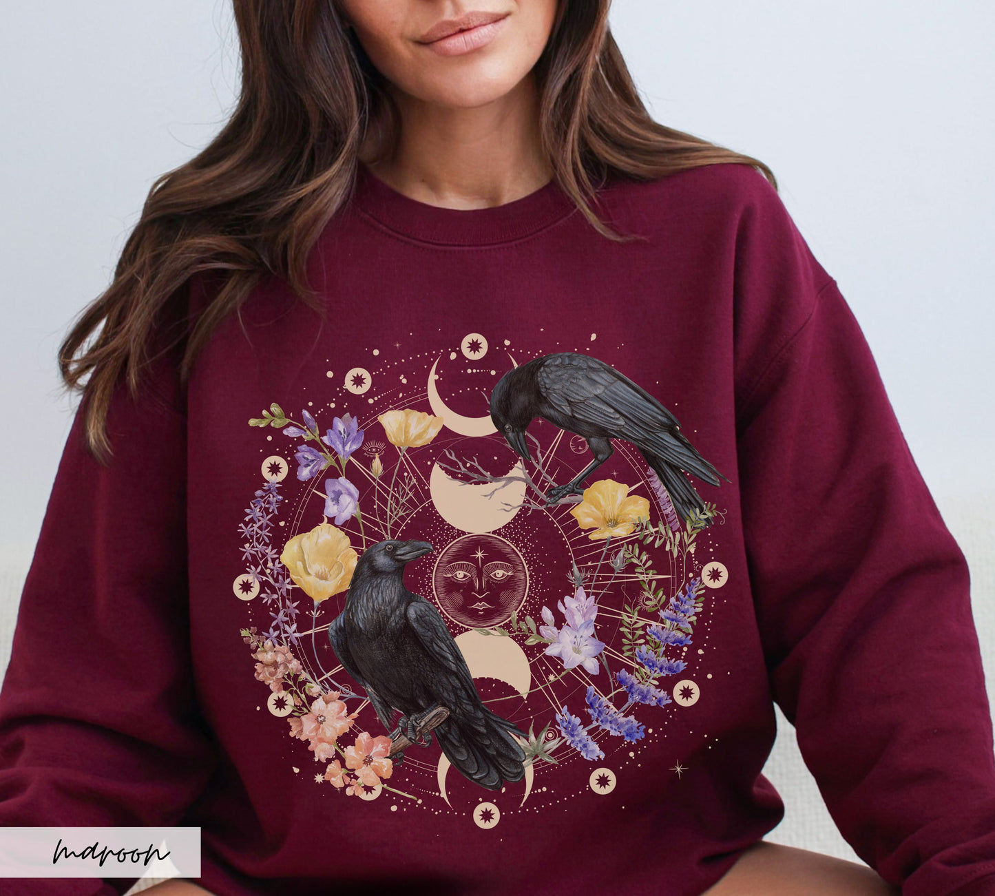 Wildflower Celestial Ravens Crewneck