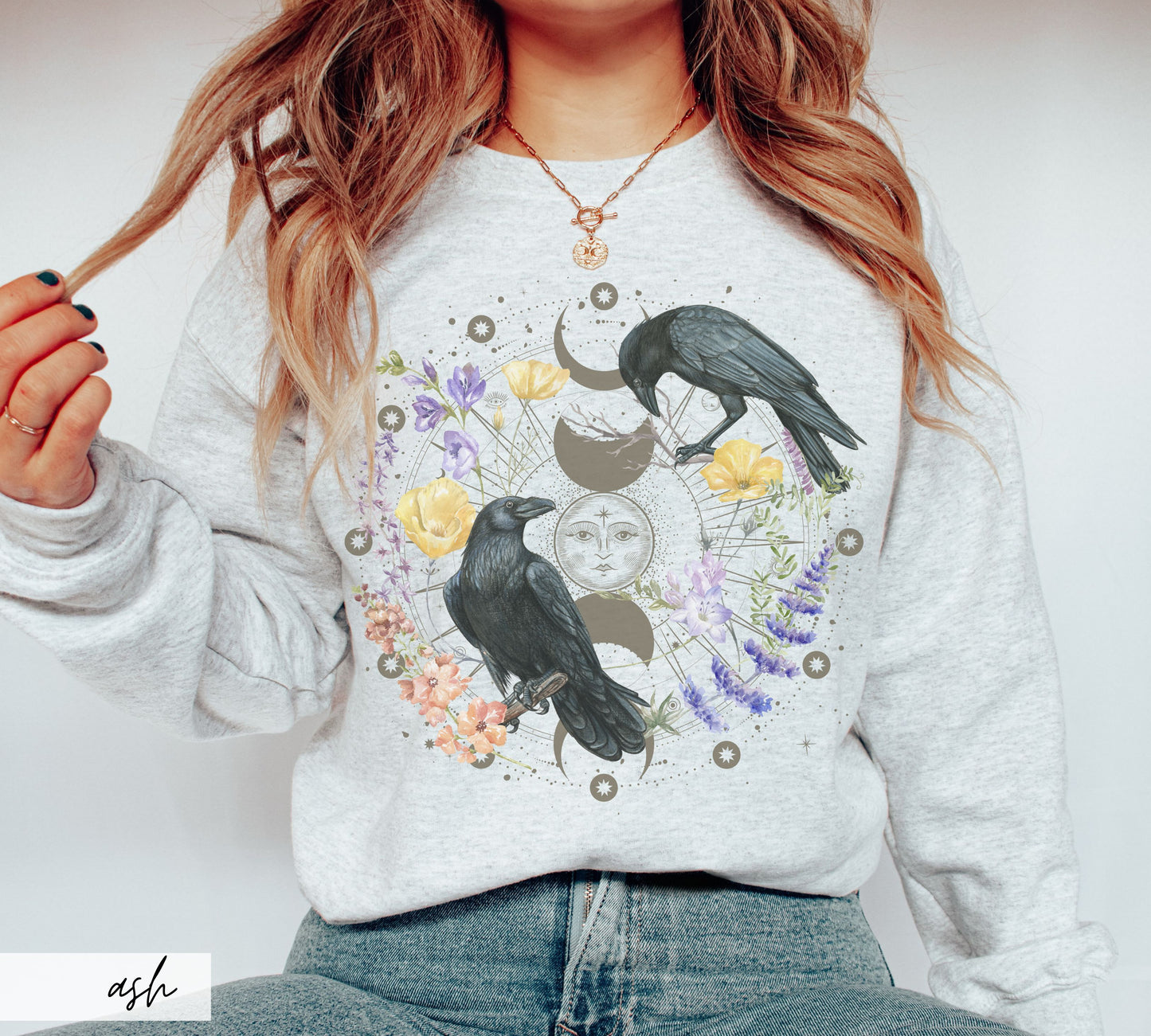 Wildflower Celestial Ravens Crewneck