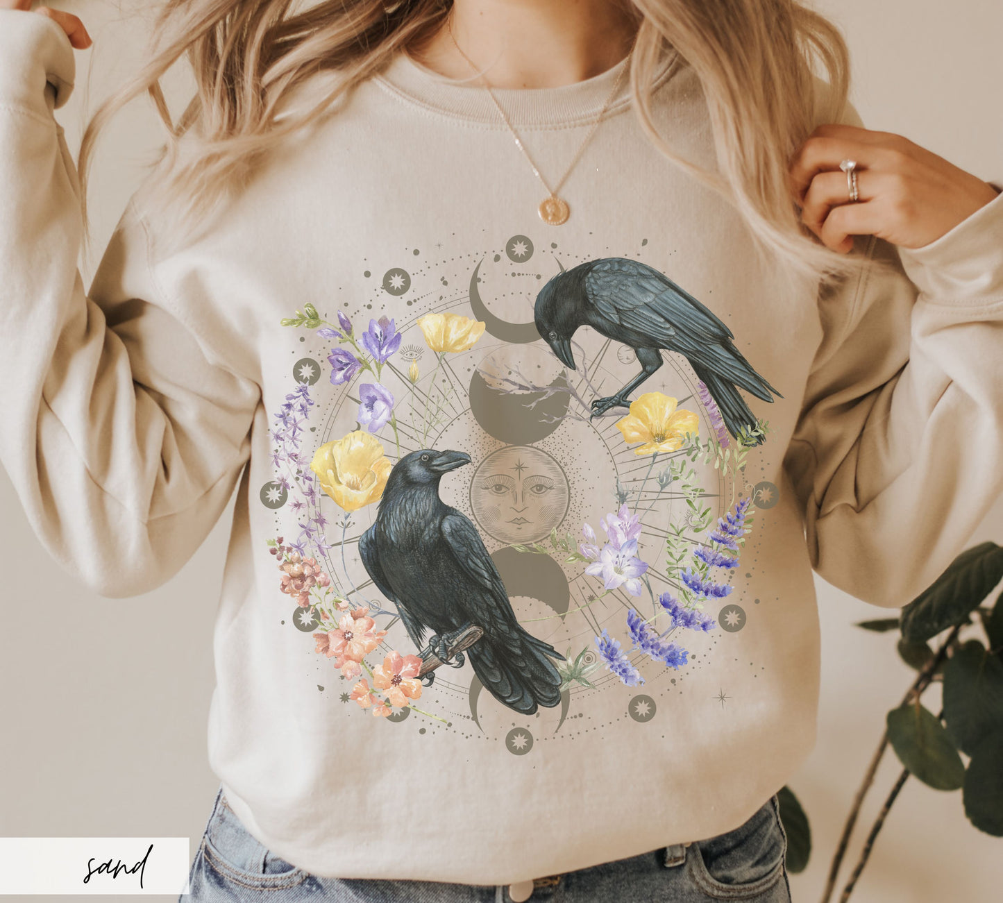 Wildflower Celestial Ravens Crewneck