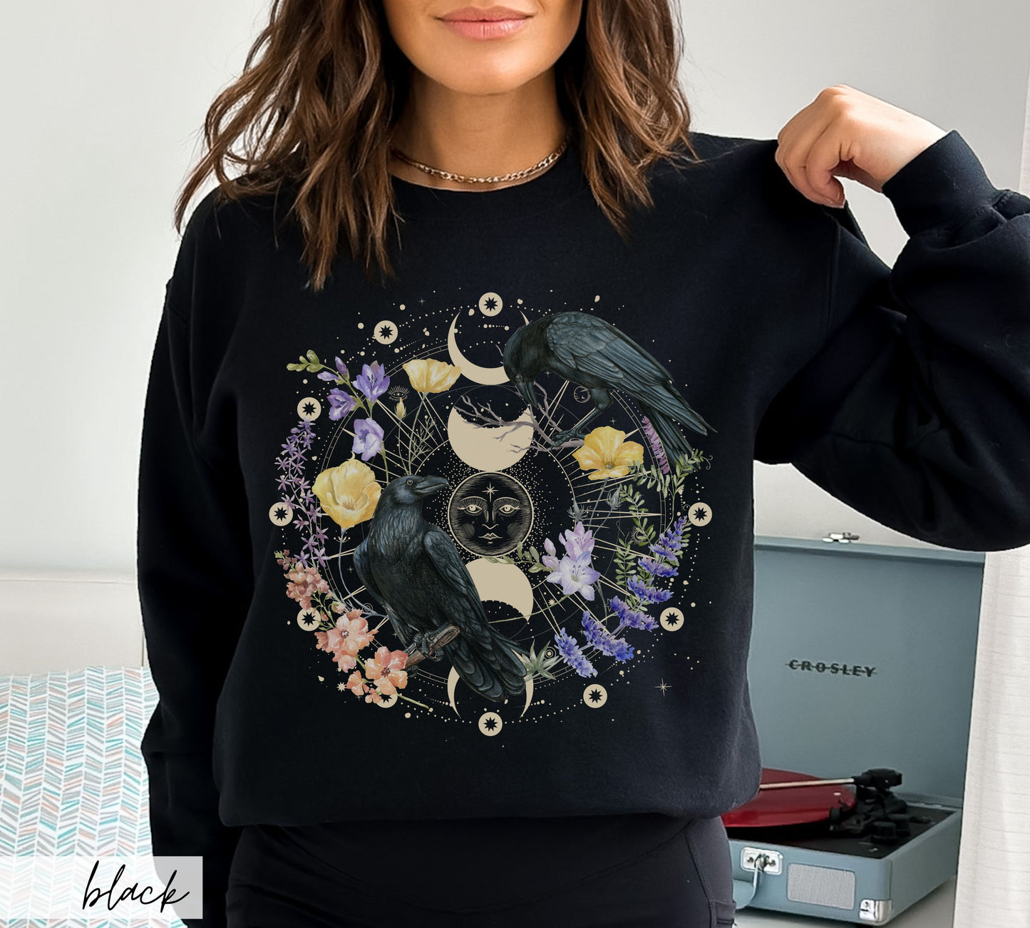 Wildflower Celestial Ravens Crewneck